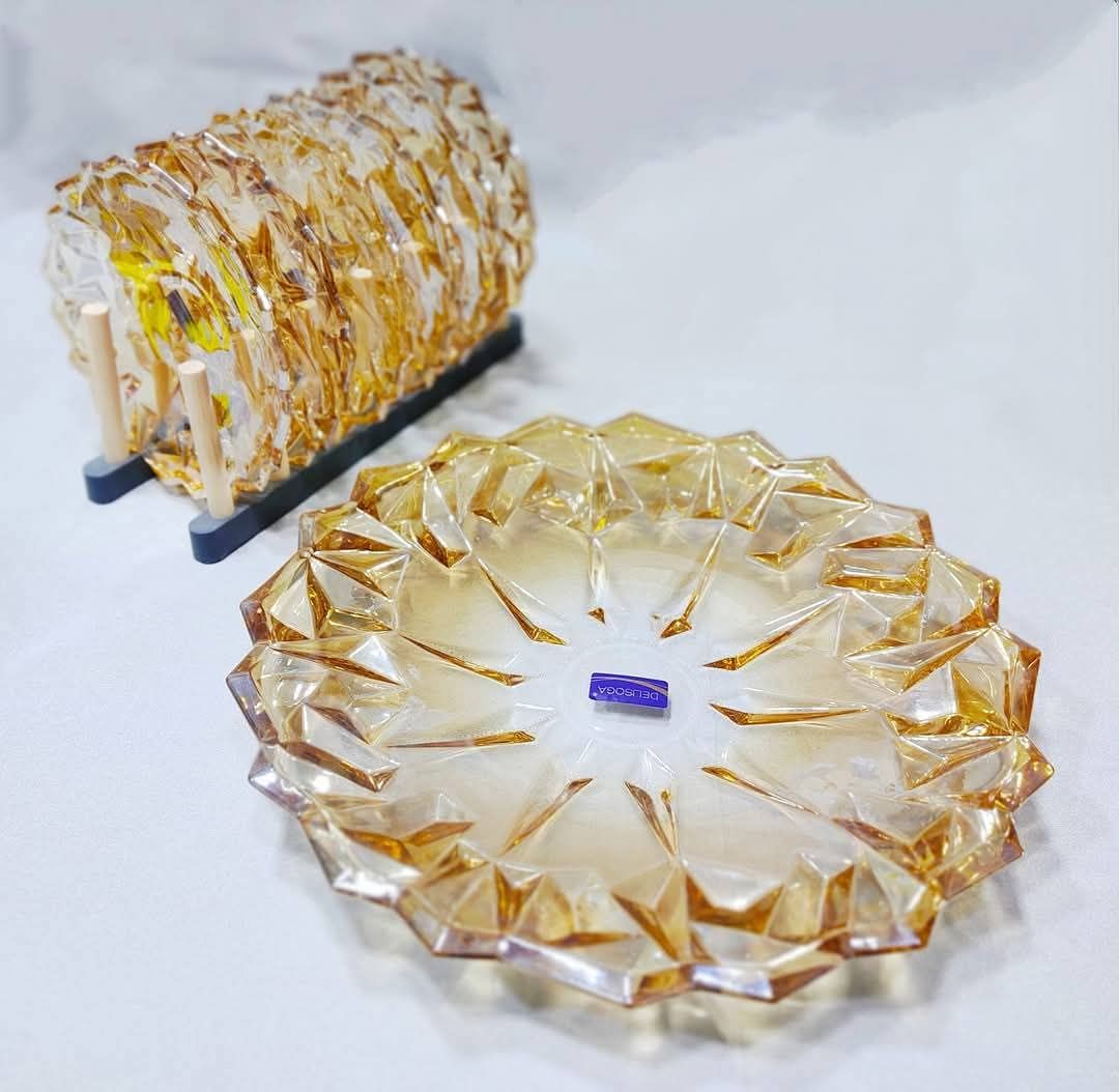 Light Luxury Transparent Crystal Glass Fruit Plate Gift Candy Fruit Plate