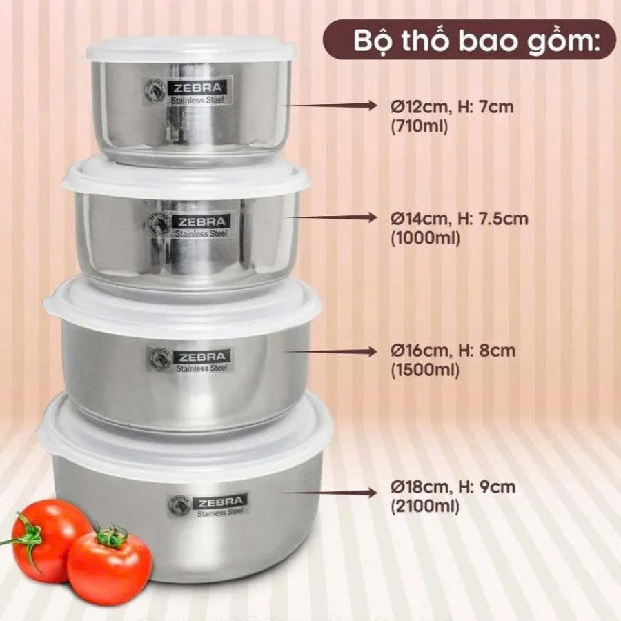 Food Storage Set 12 to 18 cm (4 Pcs)