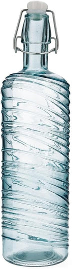 Quid Gaseosa Bottle – 1 Liter Mesh Air Blue | QD Premium Glass Water Bottle