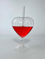 New Design Heart-Shaped Drinking Goblets – Juice &amp; Wine Cup with Straw&nbsp;