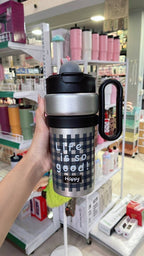 "Happy" & "Free" 900ml Vacuum Thermos - Double-Wall Insulated Stainless Steel Bottle