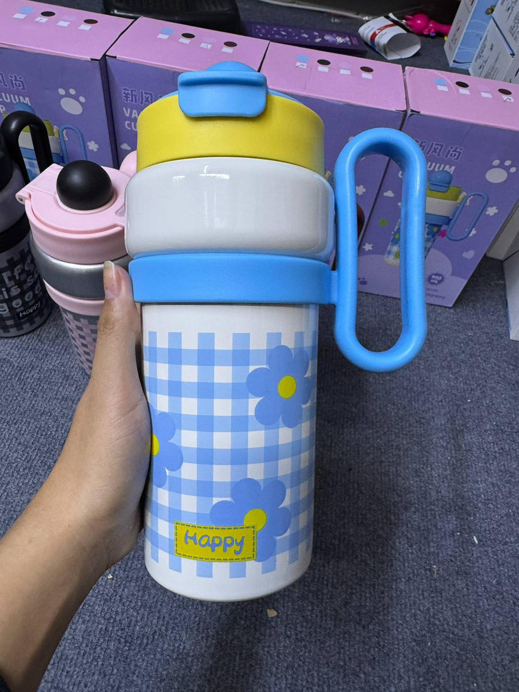 "Happy" & "Free" 900ml Vacuum Thermos - Double-Wall Insulated Stainless Steel Bottle