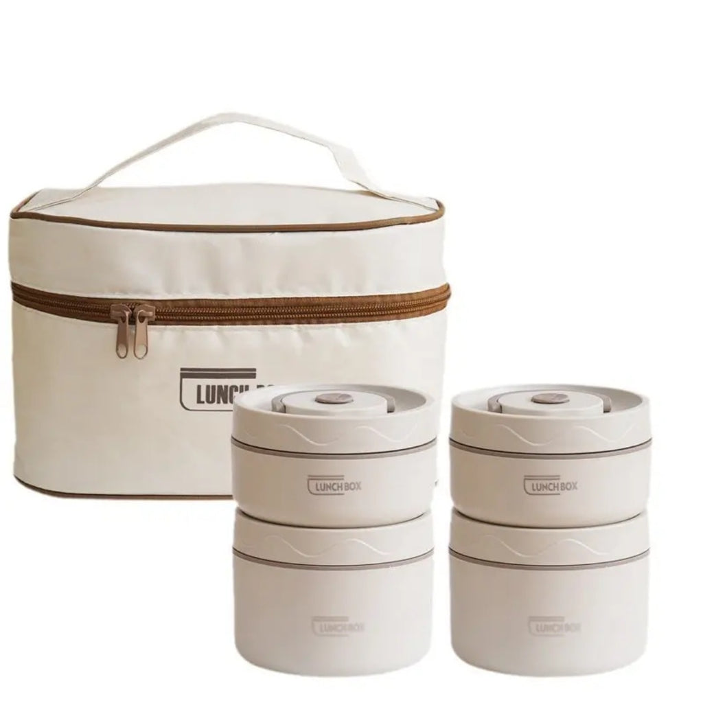 High Quality Insulated Round Bento Box 304 Ss Box Lunch Thermal Portable Microwaveable Loncheras With Bag