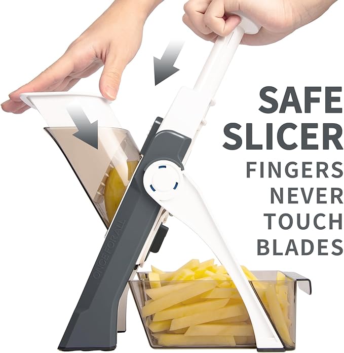 ONCE FOR ALL Safe Mandoline Slicer 5 in 1 Vegetable Chopper