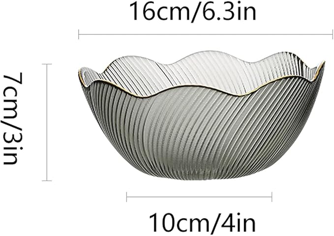 Crystal Glass Dessert &amp; Cereal Bowl Set – 3 Pcs