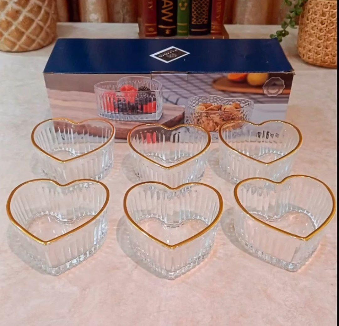 Heart-Shaped Glass Candy Jar & Dessert Bowl Ice Cream Bowl for Wedding Decoration & Food Serving