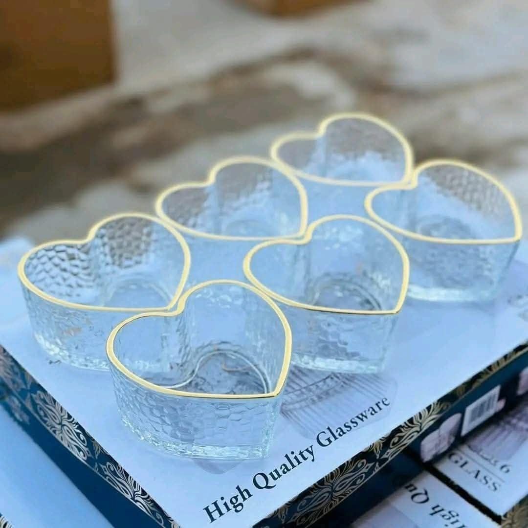 Heart-Shaped Glass Candy Jar & Dessert Bowl Ice Cream Bowl for Wedding Decoration & Food Serving