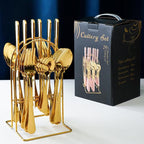 24-Piece Stainless Steel Silverware Set – Rose Gold