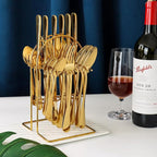 24-Piece Stainless Steel Silverware Set – Rose Gold