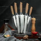 Stainless Steel Kitchen Knives Plastic Wood Grain Handle Chef Kitchen Knife Set