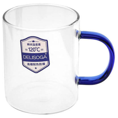 6PCS Delisoga 280ML Borosilicate Glass Set | Heat-Resistant Drinking Glasses for Hot & Cold Beverages