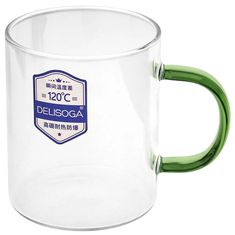 6PCS Delisoga 280ML Borosilicate Glass Set | Heat-Resistant Drinking Glasses for Hot & Cold Beverages