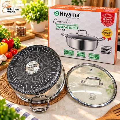 Premium 316 stainless steel honeycomb casserole for serving rice, curries, vegetables, and other homemade dishes.
