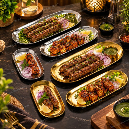 3-Piece Metal Serving Tray Set