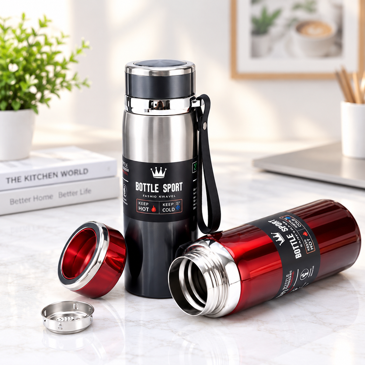 316 stainless steel smart water bottle with temperature display