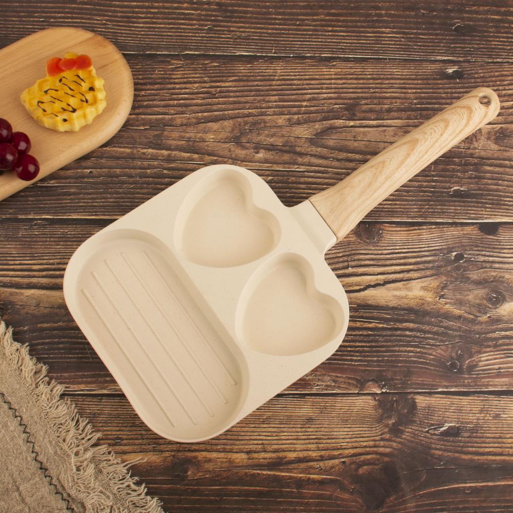 Household 3-in-1 Heart-Shaped Egg & Steak Frying Pan – Non-Stick Breakfast Pan