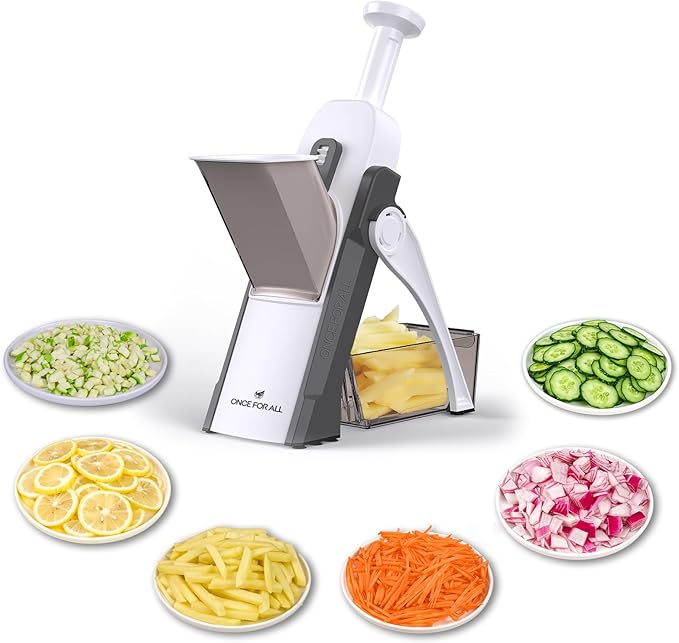 ONCE FOR ALL Safe Mandoline Slicer 5 in 1 Vegetable Chopper