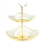 Modern Fancy Luxury Premium Metal Wire Fruit Bowl Stand 3 Tier with the Bird on Top for Home and Kitchen Usage