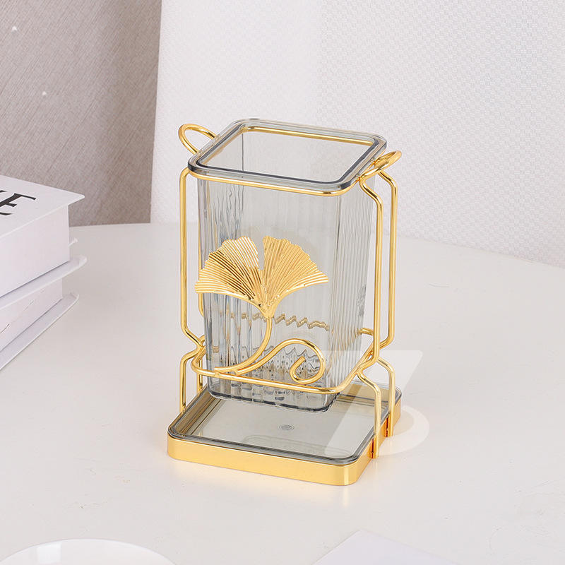 Kitchen Utensil Holder with Fan-Shaped Drainage Tray