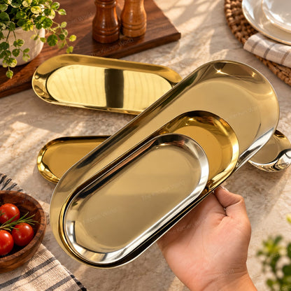 3-Piece Metal Serving Tray Set