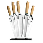 Stainless Steel Kitchen Knives Plastic Wood Grain Handle Chef Kitchen Knife Set