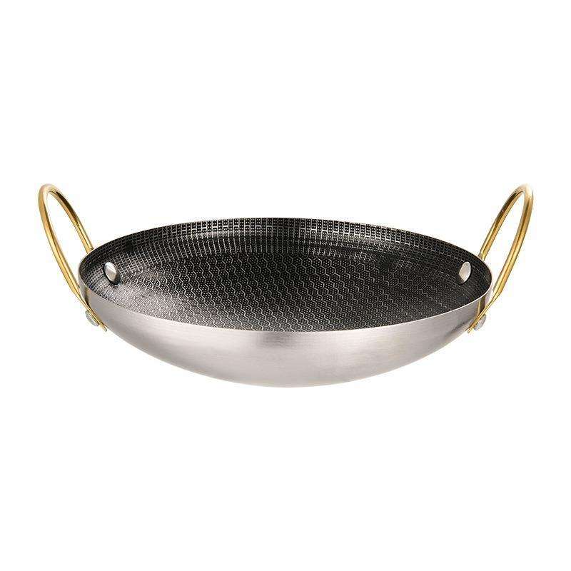 DS54 Stainless Steel Honeycomb Non-Stick Frying Pan – 8/9/10/12cm Kitchen Cooking Pot