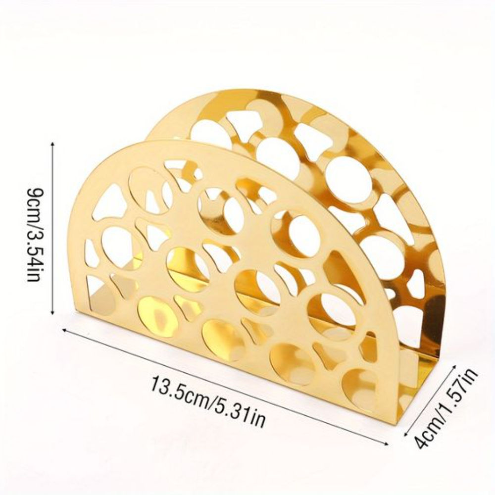 Luxury Gold Metal Napkin &amp; Tissue Holder – Desktop / Tabletop