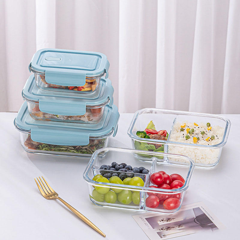 
Airtight glass lunch boxes for meal preparation