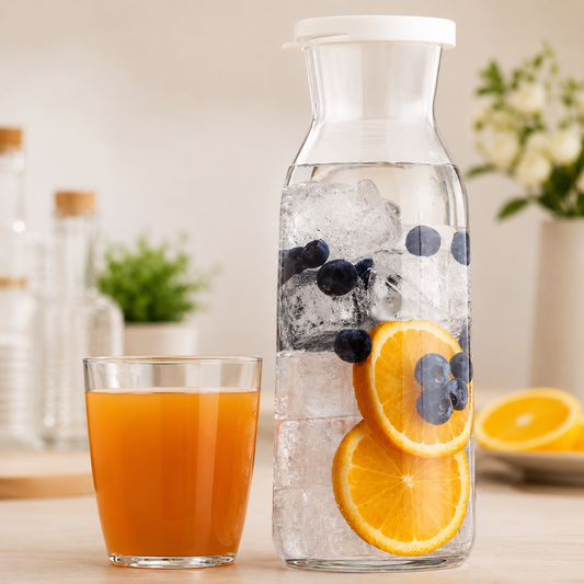 LAV Fonte clear glass pitcher carafe with lid 1210ml