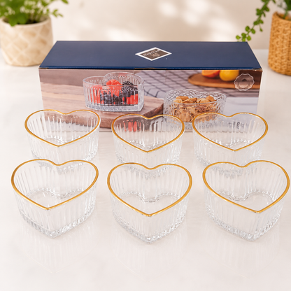 
Clear Heart-Shaped Glass Ice Cream Serving Bowl
