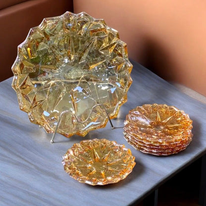 Clear glass fruit plate for elegant table serving