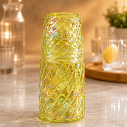 
Colorful glass juice carafe for home dining