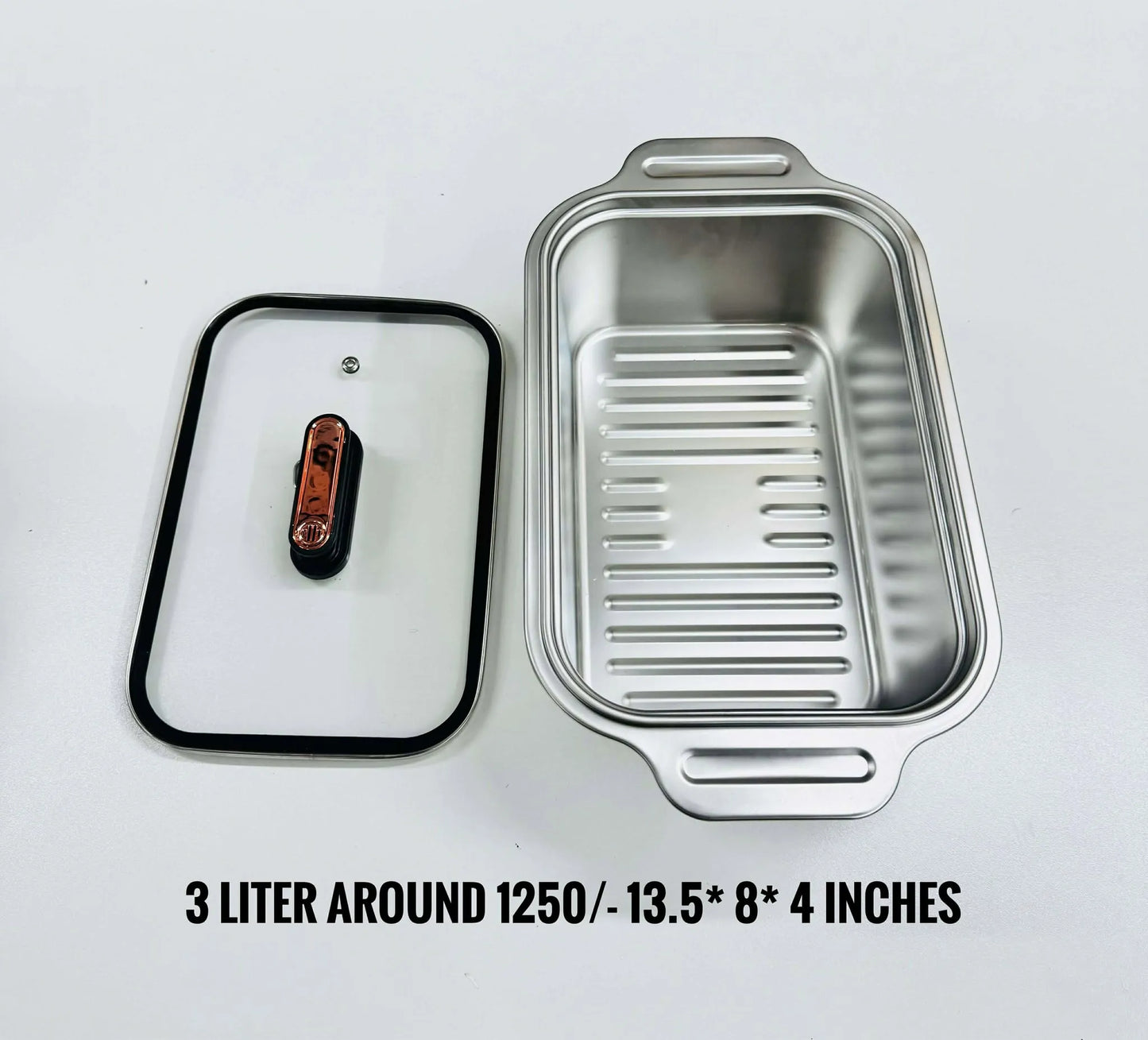 Commercial-grade stainless steel baking pan for baking and serving