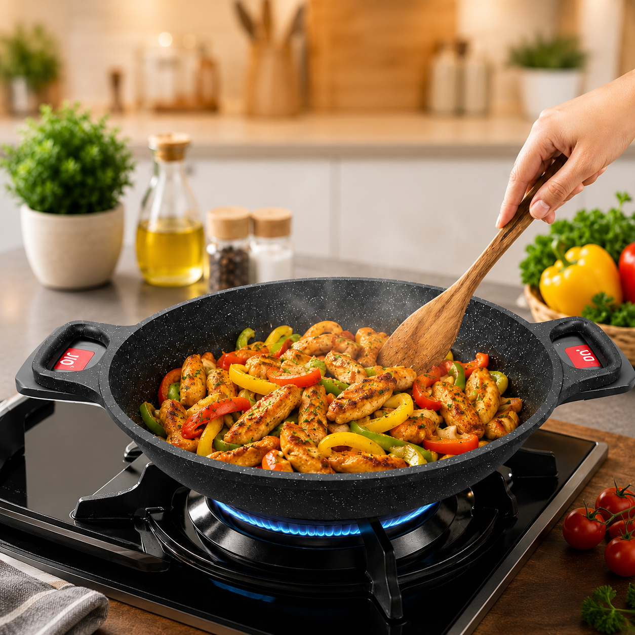 
Premium granite-coated frying pan for roti and chapati