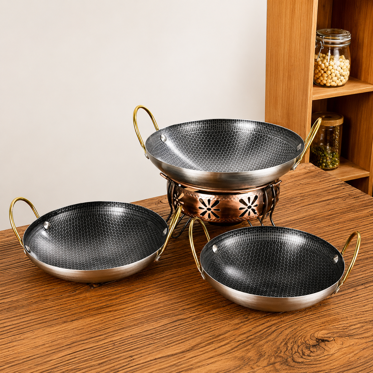 DS54 Stainless Steel Honeycomb Non-Stick Frying Pan | 8/9/10/11 Inch Kitchen Cooking Pan