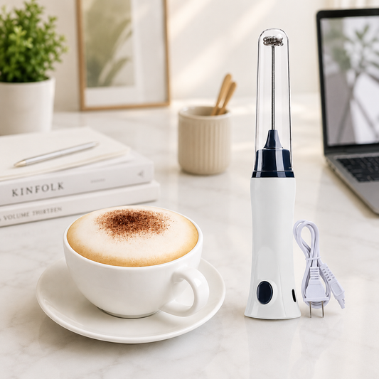 220V handheld electric milk frother with stainless steel whisk