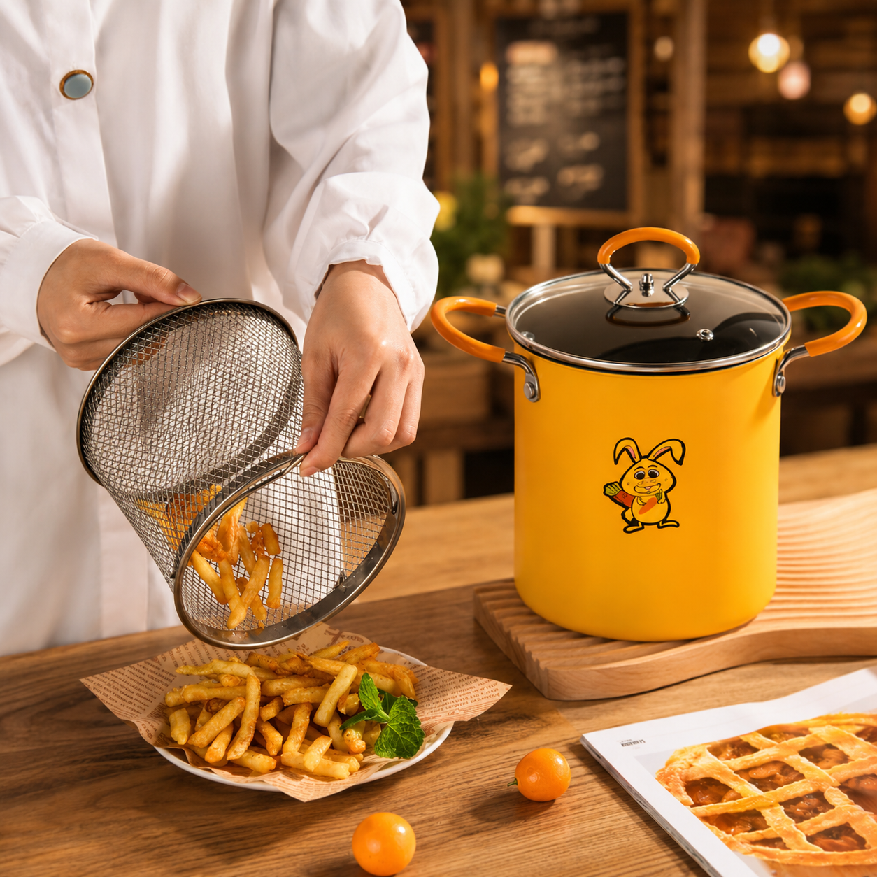 Multi-Purpose Deep Frying Pot with Fry Basket and Glass Lid