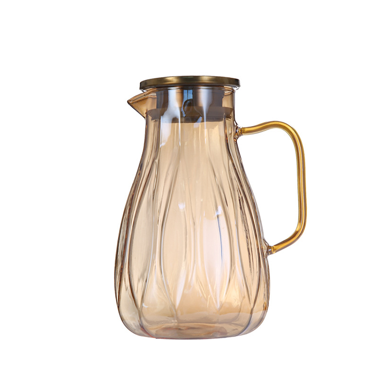 Crystal clear glass water jug with ergonomic handles