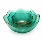 Crystal glass dessert and cereal bowl set