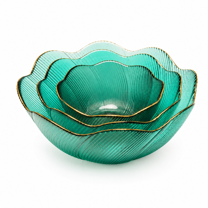 Crystal glass dessert and cereal bowl set