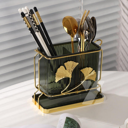 
Double tier kitchen cutlery drain rack