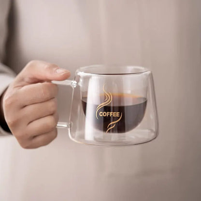 Double wall borosilicate glass coffee mug 200ml