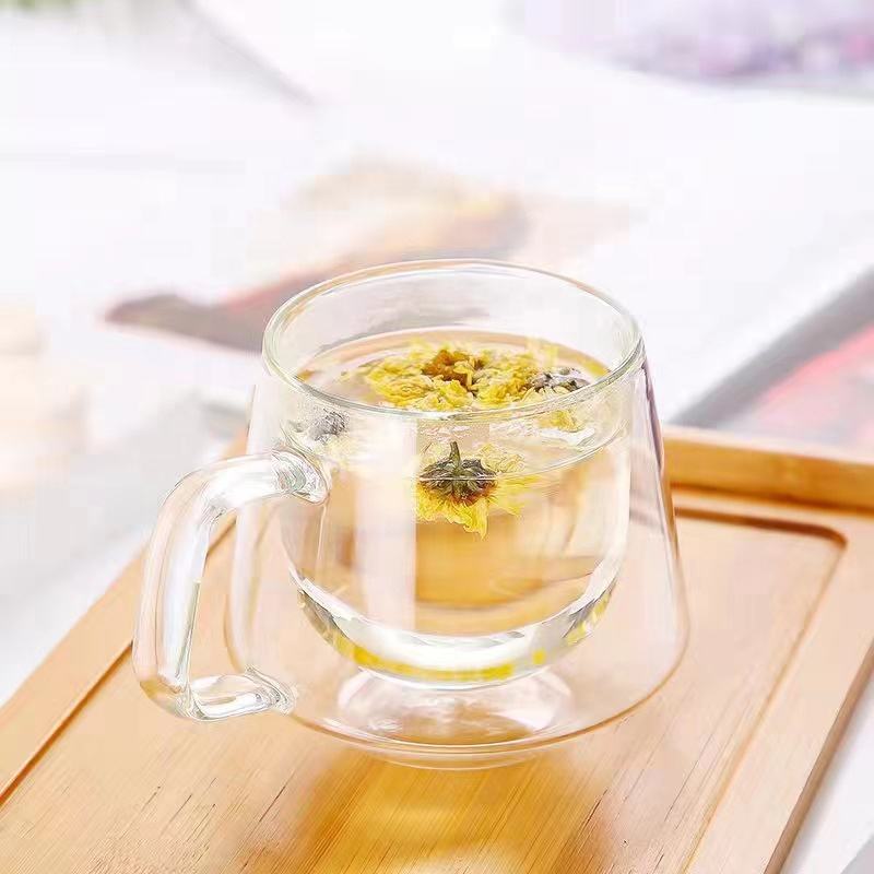 
Double wall glass mug for cappuccino and latte