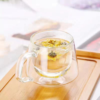 
Double wall glass mug for cappuccino and latte