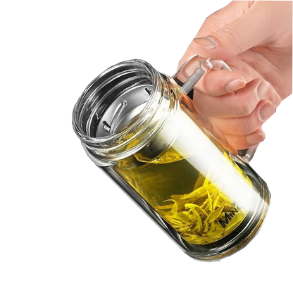 
Double wall glass tea infuser bottle by The Kitchen World