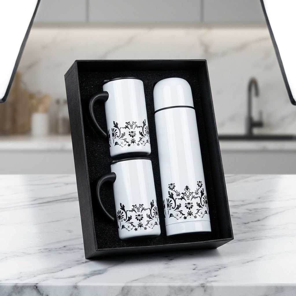 Double wall vacuum flask for hot and cold drinks