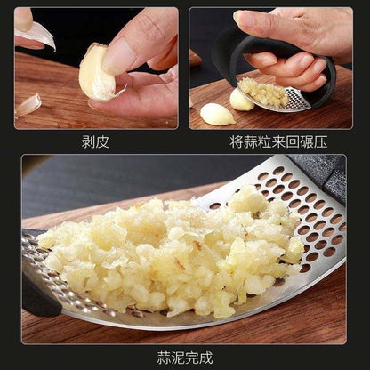 
Durable metal garlic press kitchen gadget