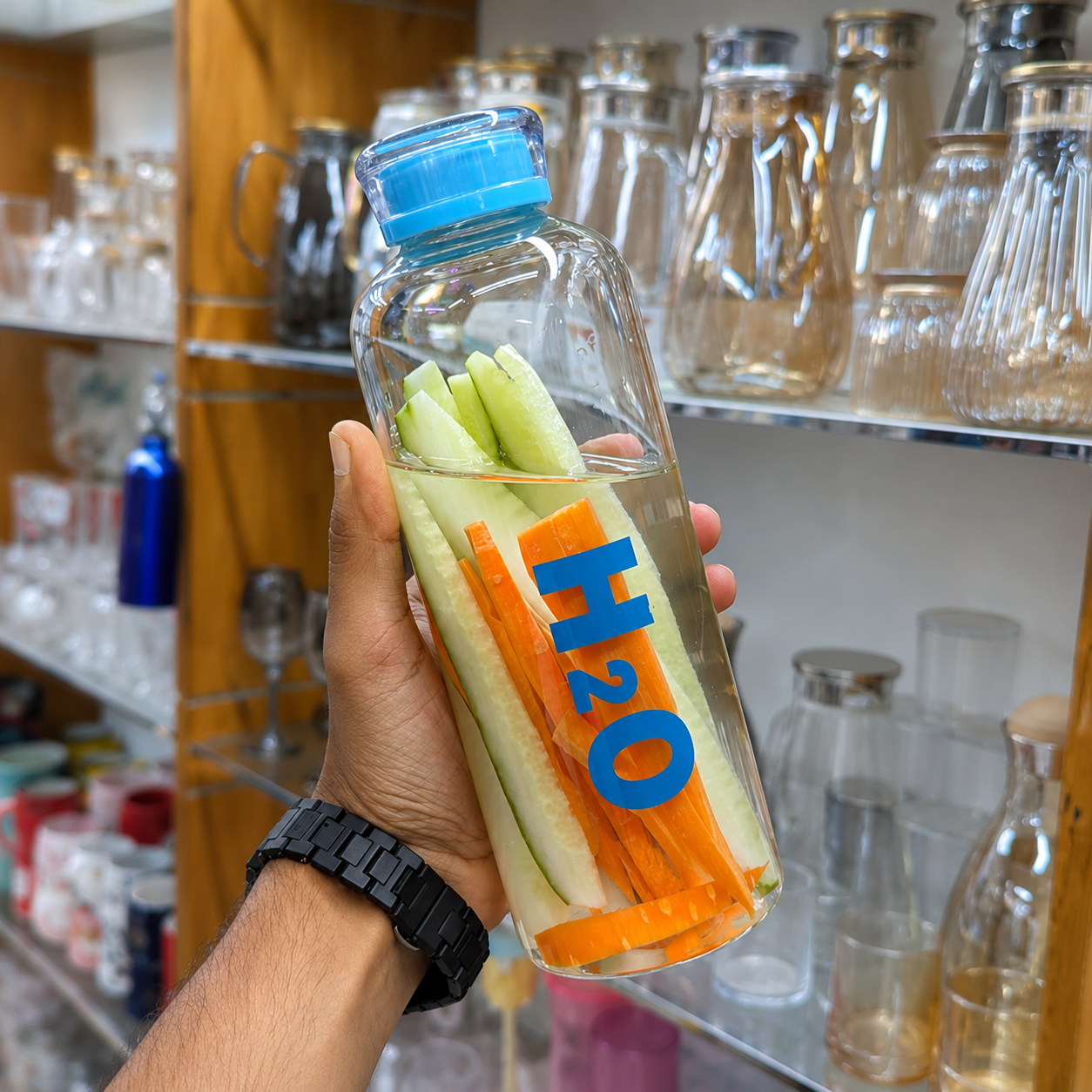 
Transparent reusable glass water bottle
Eco-friendly borosilicate glass drinking bottle