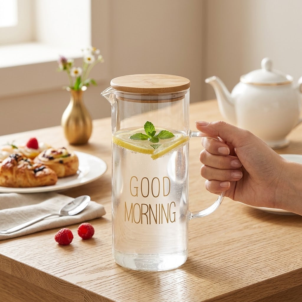 Eco-friendly transparent acrylic juice pitcher