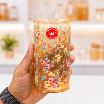 
Elegant 350ml floral water glass set for everyday use